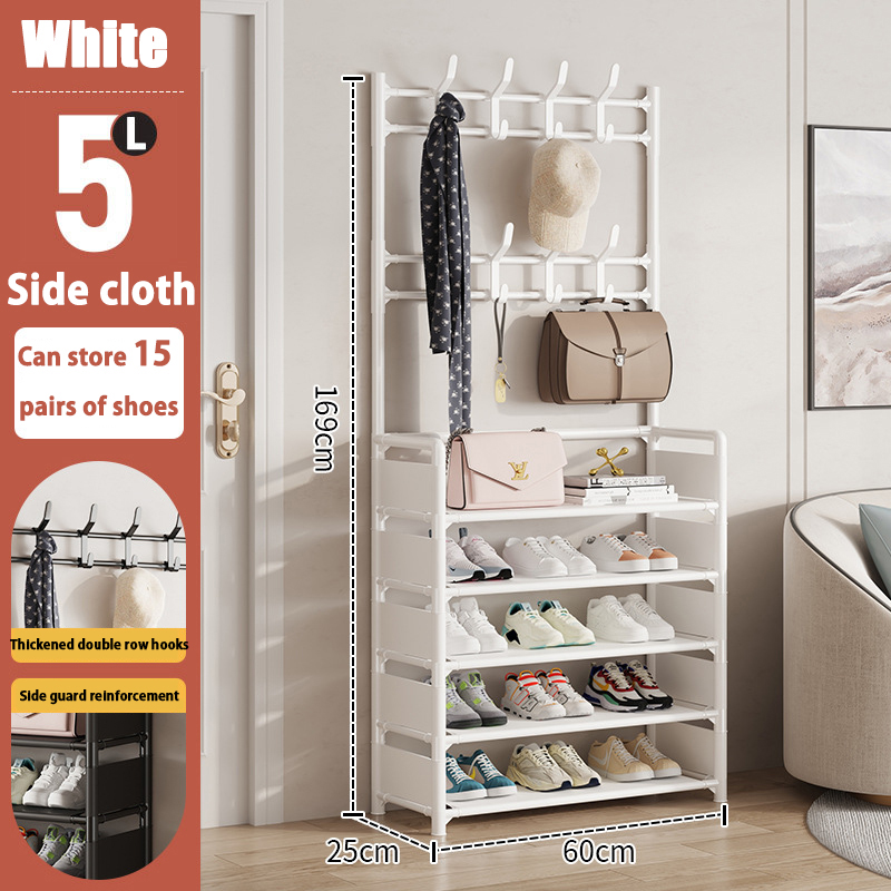 Zapatero de varios niveles, organizador de suelo, gabinete de almacenamiento para zapatillas, sombreros, abrigos, dormitorio, hogar, multifuncional, ahorro de espacio