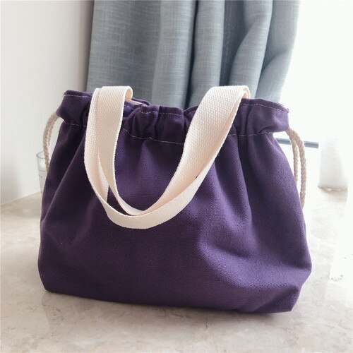 Trekkoord Tassen Vrouwen Casual Solid Canvas Handtassen Pouch Mini Draagbare Schouder Purse Koreaanse Stijl Ulzzang Vintage Harajuku Chic: 4