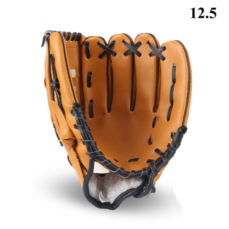 Baseball Glove Softball Practice Equipment Left Hand for Adult Man Woman Train Outdoor Sports Equipment: Chocolate / 12.5 inches