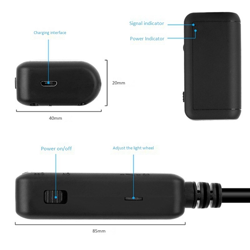 Endoscopio boroscopio inalámbrico WiFi Cámara endoscopio inspección IP67 impermeable para Android y IOS Smartphone tableta (5M)