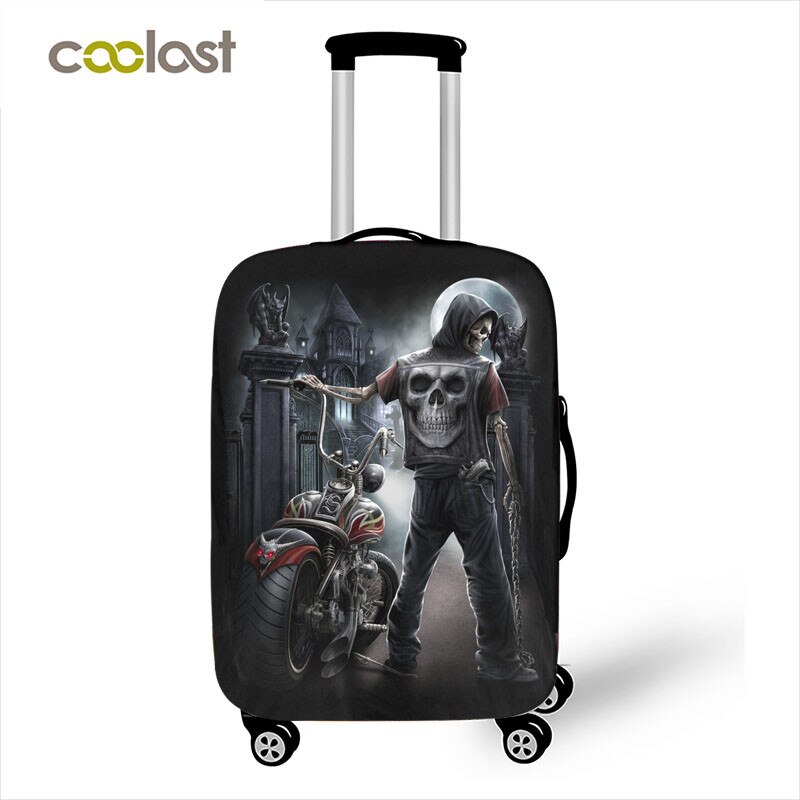 Punk Rock Guitar Rose Skull Suitcase Cover Travel Accessories Elastic Protective Luggage Covers Anti-dust Case Cover 18-32 inch: L / pxtgothic02