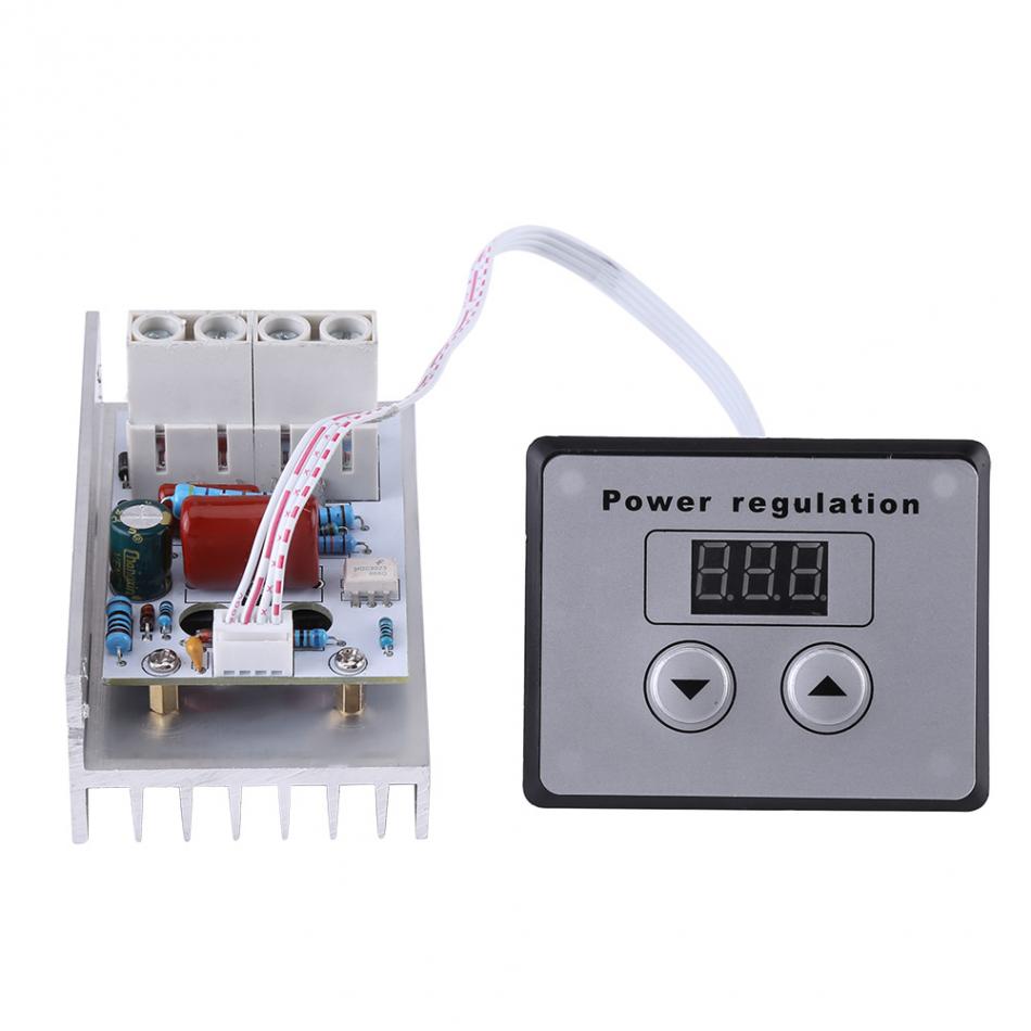 Ac 220v 10000w 80a digital kontrol scr elektronisk spændingsregulator kontrol lysdæmpertermostat + digitale målere