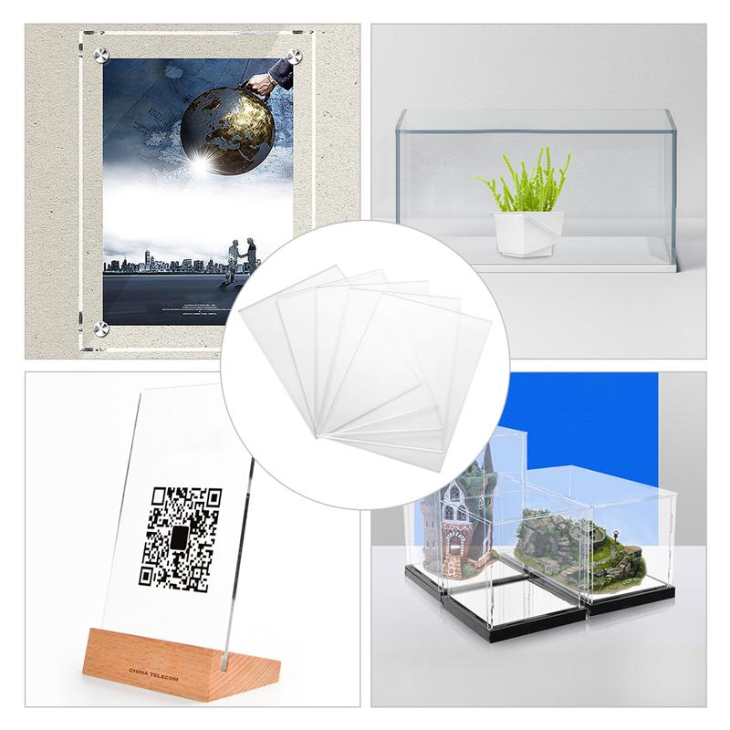 20pcs Plexiglass Sheets Thick Glass Replacement Acrylic Sheet Plastic Panels for Craft Project Picture Frame