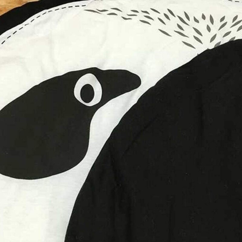 Tecknad panda bomull barn kryper matta barn spel runda pad baby rum dekoration matta