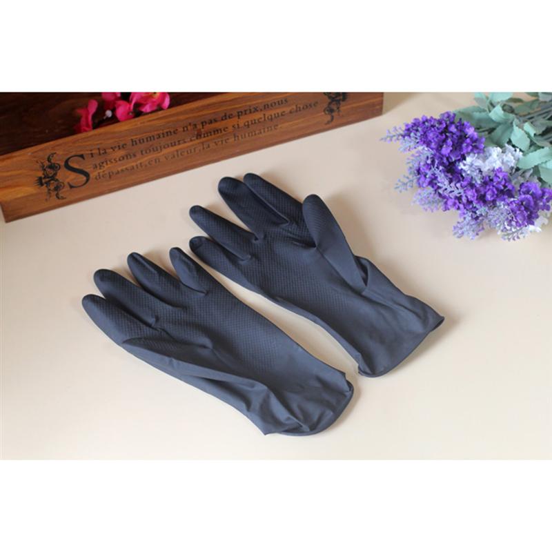 Gants de laboratoire réutilisables en Latex, 10 pièces, pour Salon de coiffure, pour coloration des cheveux, taille moyenne (noire)