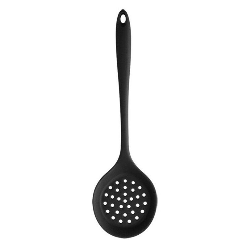 Silicone Kitchenware Cooking Utensils Set Non-stick Cookware Spatula Beaters Handle Kitchen Cooking Tool Set: Black 2
