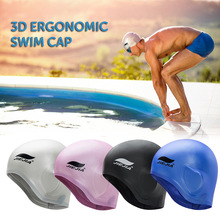 Badmuts Silicone 3D Ergonomische Oor Bescherming Strand Badmuts met Neus Clip Oordopjes Vrouwen Mannen Hoge Spandex Duiken hoed