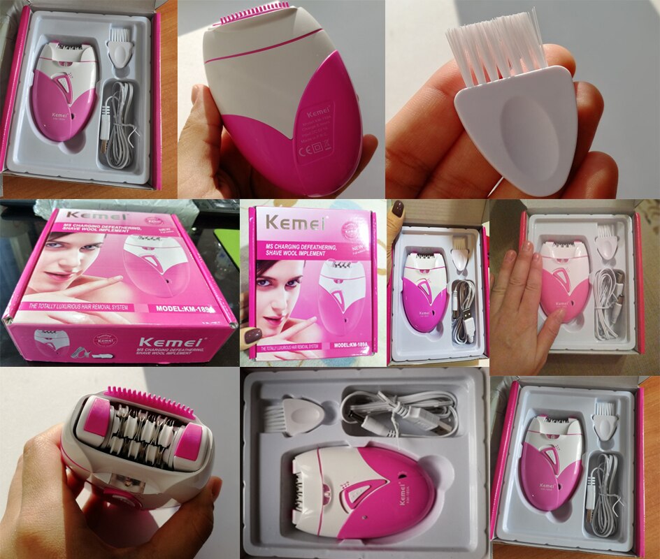 Kemei KM-189A cheveux de femme épilateur électrique Machine d'épilation Rechargeable USB rasoir épilateur électrique rasage dépilador