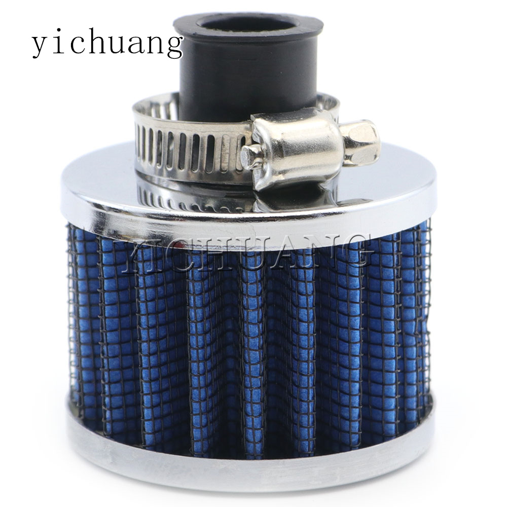 Motorfiets Mini 12mm Universele Filter Voor Koude Lucht High Flow Carterontluchting Auto Accessoires Inlaatluchtfilters: Blauw