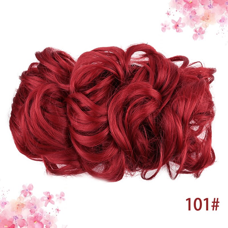 Dianqi elástico faixa de borracha grande coque chignon cabelo sintético dois clipes cabo pente chignon cabelo: 101