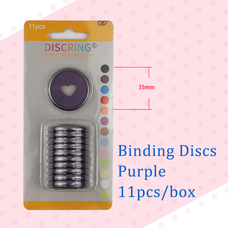 11 Stks/doos Frosting Hartvormige Notebook Plastic Disc Binding Plastic Ringen Diy 360 Graden Opvouwbare Disc Gesp Kantoorbenodigdheden: Purple