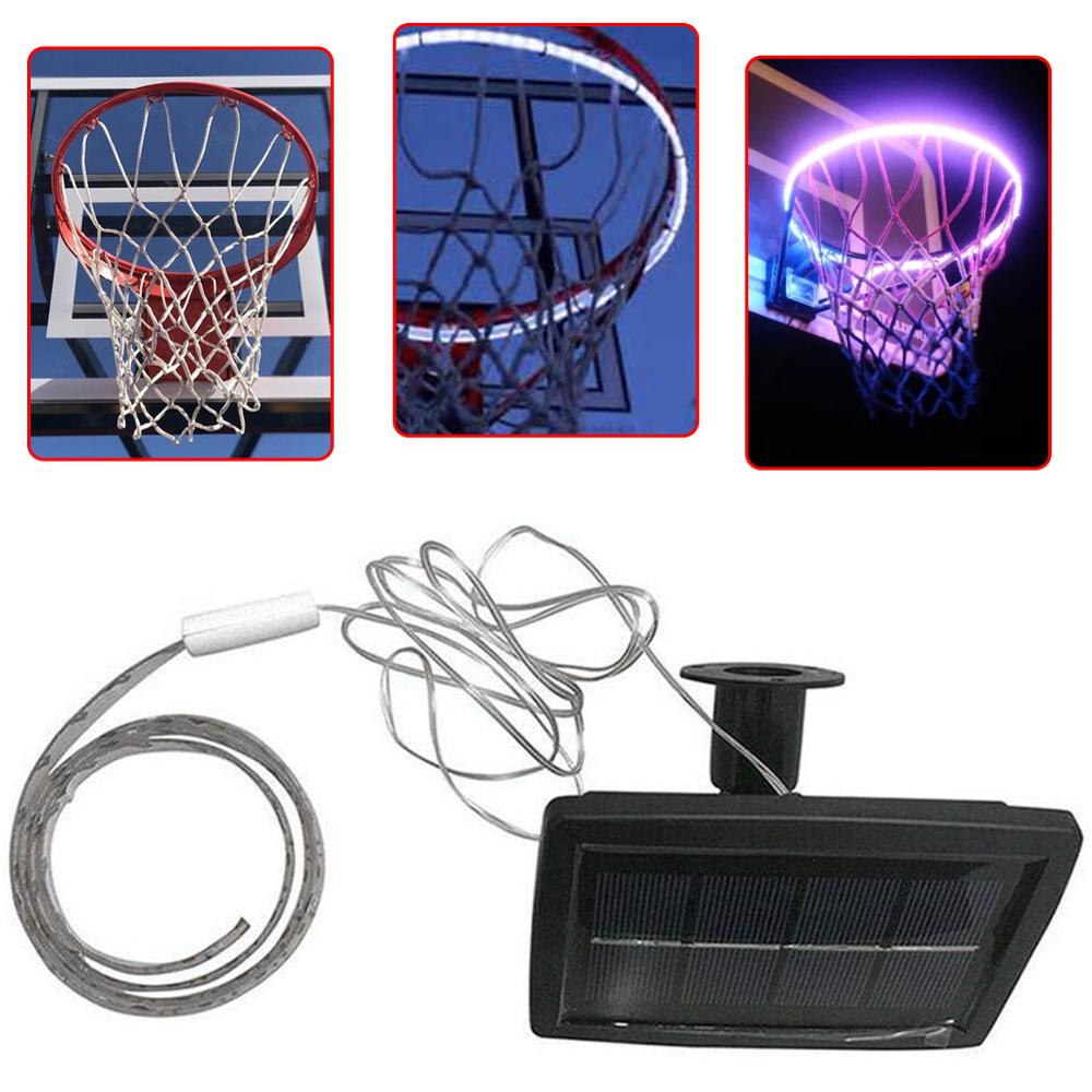 Led korg hoop solar basket rim spelar på natten fotografering för utomhus natt vuxna barn träningsspel