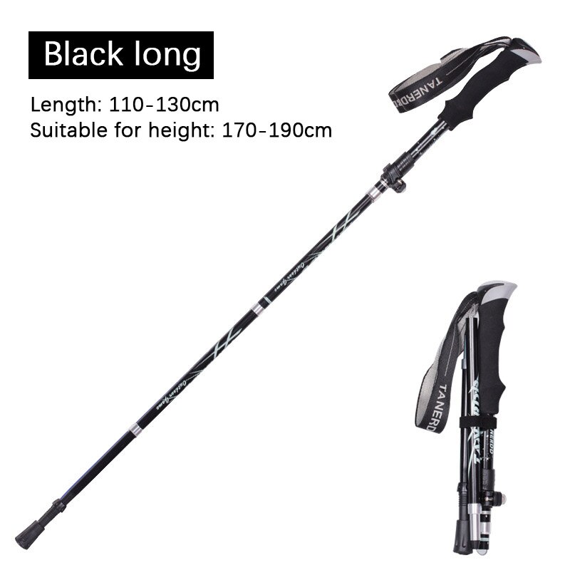 Spaserstokk karbonfiber lett karbon aluminium 5 seksjon ekstern lås utendørs fjellklatring fotturer: 5