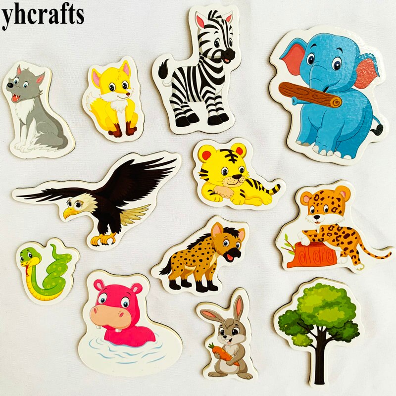 120PCS/LOT. Giraffe Sika deer crocodile Panda Turtle animals flowers soft magnet White blackboard magnet Kindergarten crafts OEM: 120PCS forest