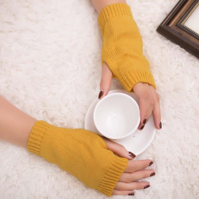 1 Paar Winter Handschoenen Vrouwelijke Vingerloze Handschoenen Zonder Vingers Vrouwen Kasjmier Warme Winter Handschoenen Hand Pols Warmer Mittens