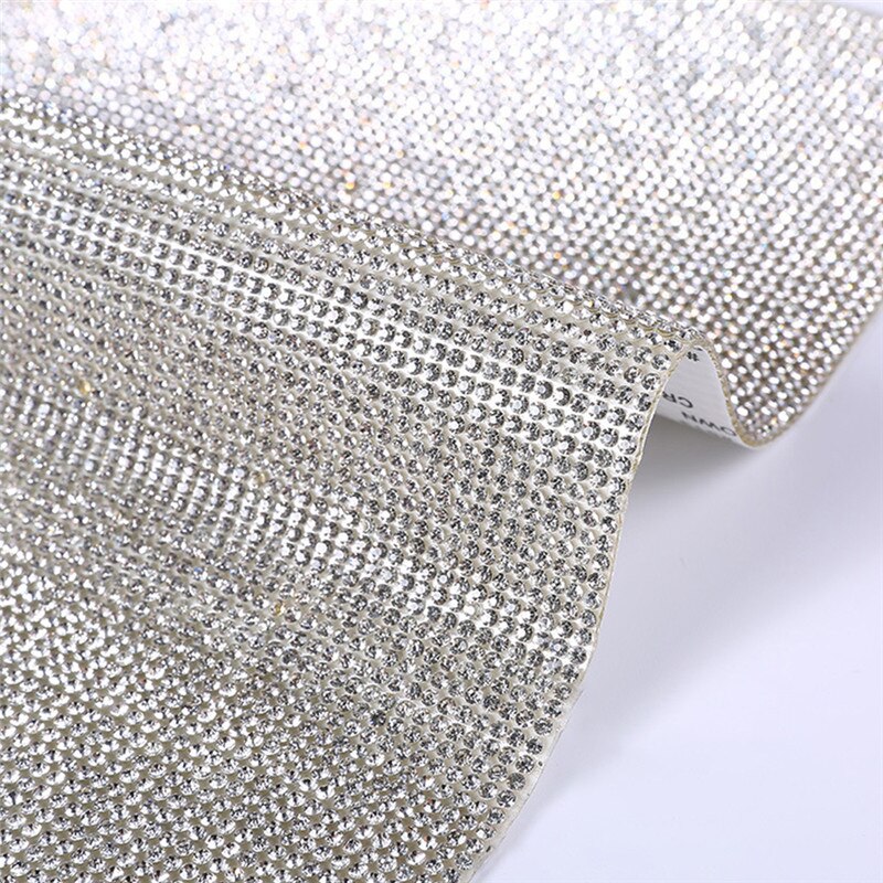Strass brillants en cristal, 40x24cm, autocollant de décoration de voiture à faire soi-même: WHITE