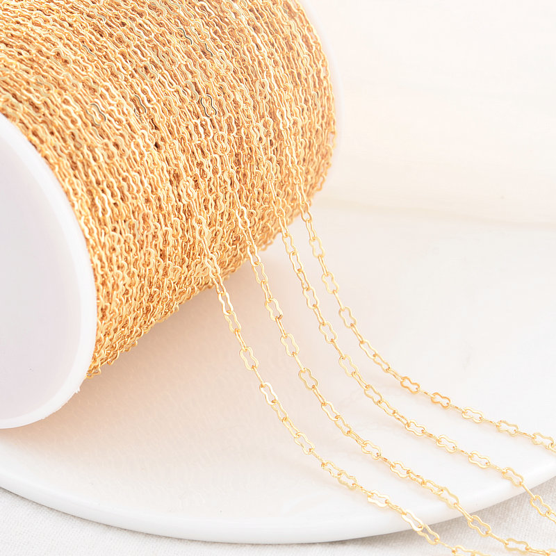 2 Meter 14K Goudkleurig Geplateerd Messing Hart Ovale Vorm Ketting Kettingen Sieraden Accessoires