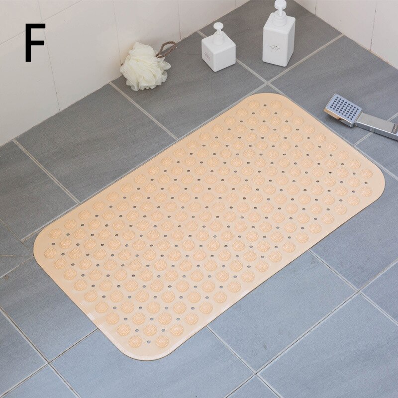 Long PVC Bath Mat Massage Bathroom Rugs Safety Anti Slip Shower Bathtub Mat Suction Cup Floor Mat Foot Pad 40x100cm: F