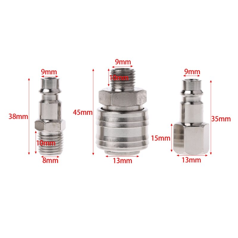 6 Pcs EURO Air Line Hose Compressor Fitting Connector Quick Release Set 1/4\" BSP L4MF