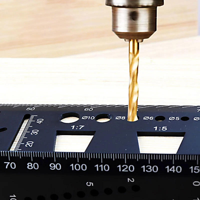 90 45 Degree Aluminum Alloy Angle Ruler Multifunctional Right Angle Marking Ruler Gauges Measuring Gauging Woodworking Tools