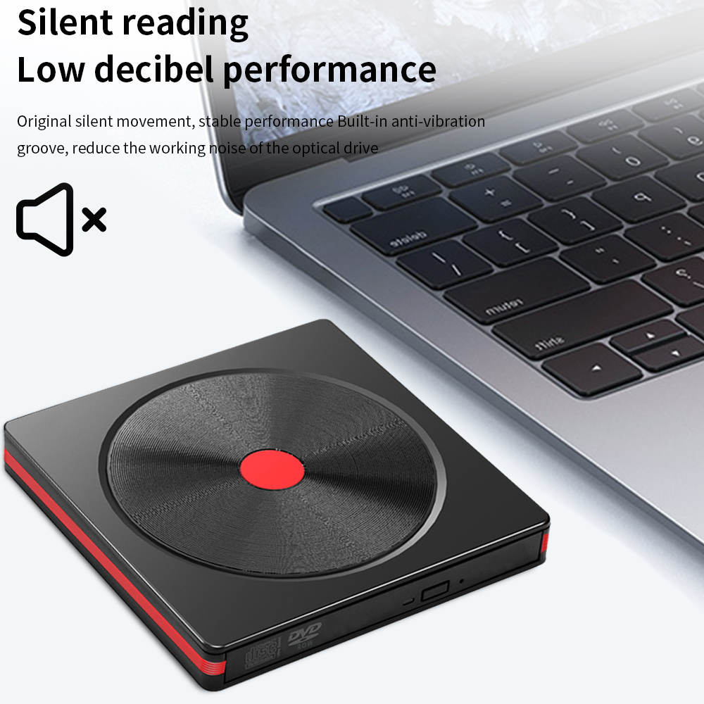 TISHRIC USB Externes DVD-Laufwerk CD-Player Leser DVD-ROM CD-ROM USB3.0/USB2.0/Typ C Externer DVD-Player für PC-Desktop-Computer