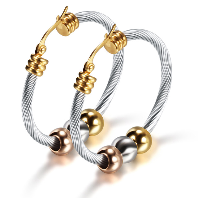 Fjeder wire linje farverige perler kryds rustfrit stål kabel stretch armbånd armbånd til kvinder: Em1056