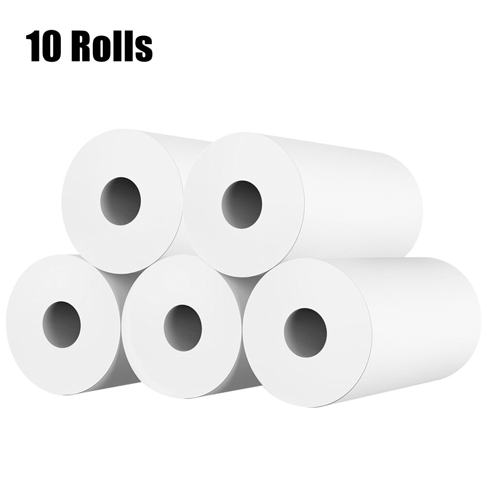 10 rollos de papel térmico para impresión instantánea, pulpa de madera para estudiantes, blanco Universal, cámara portátil para niños, transferencia suave