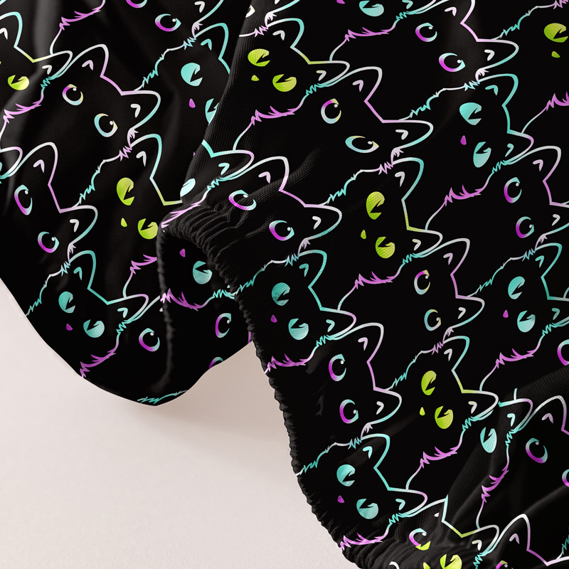 1 enkelt modernt matt överdragslakan med djurmotiv och liten katt, överdrag för sovrummet, sängkläder (exklusive örngott)