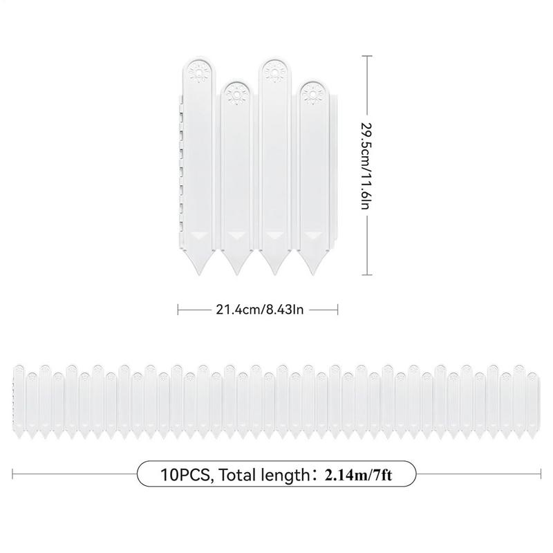 Bordure de jardin, paquet de 10 outils d'aménagement paysager, barrière animale, garniture décorative de clôture de jardin pour cour et pelouse