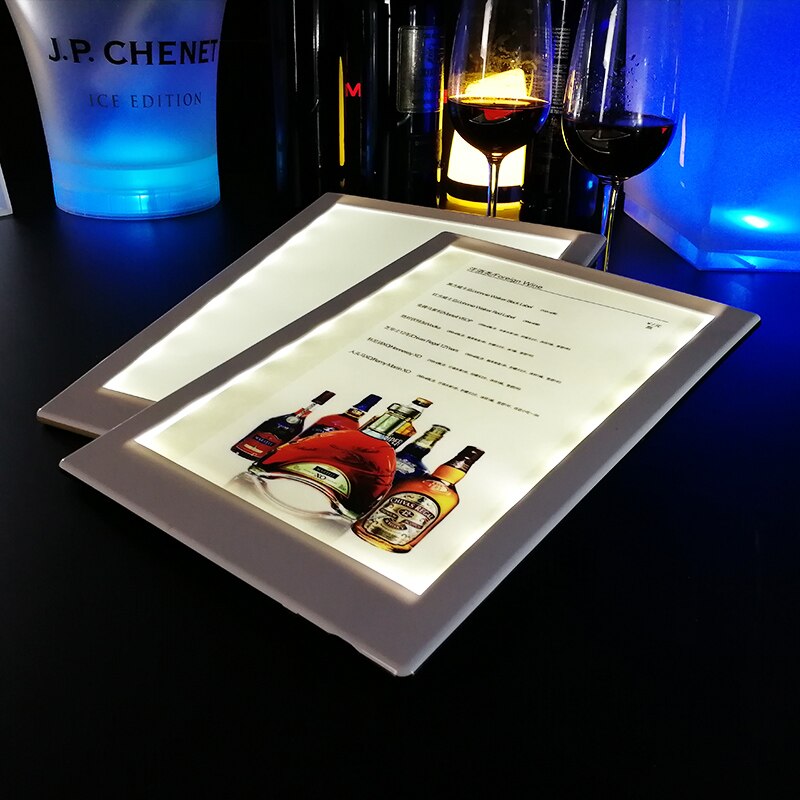 LED Bars menu card light restaurant luminous White... – Grandado