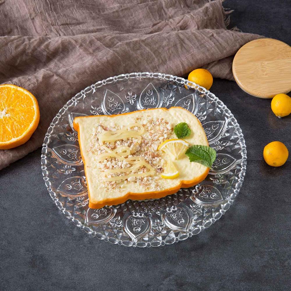 Stor størrelse mønster glassbrett fruktfat serveringsfat nøtter desserter snacks brett salat godteri rett hjemmefest glasstallerkener