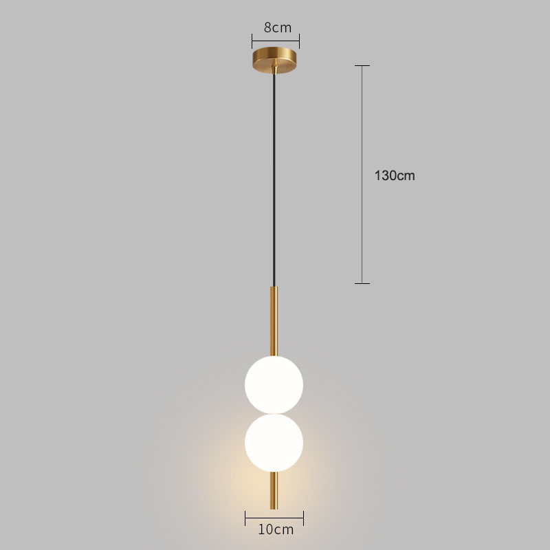 Nachttisch-Pendelleuchten für Schlafzimmer, nordische Pendelleuchte für TV-Hintergrund, Kücheninsel, Restaurant, Esszimmer, LED-Beleuchtung: Kaltes Weiß / Brown