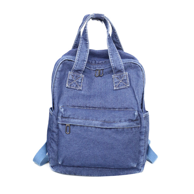2021 New Denim Women zaino zaino da viaggio retrò zaino di grande capacità borse da scuola per studenti universitari per ragazze adolescenti Rugtas: Dark Blue3