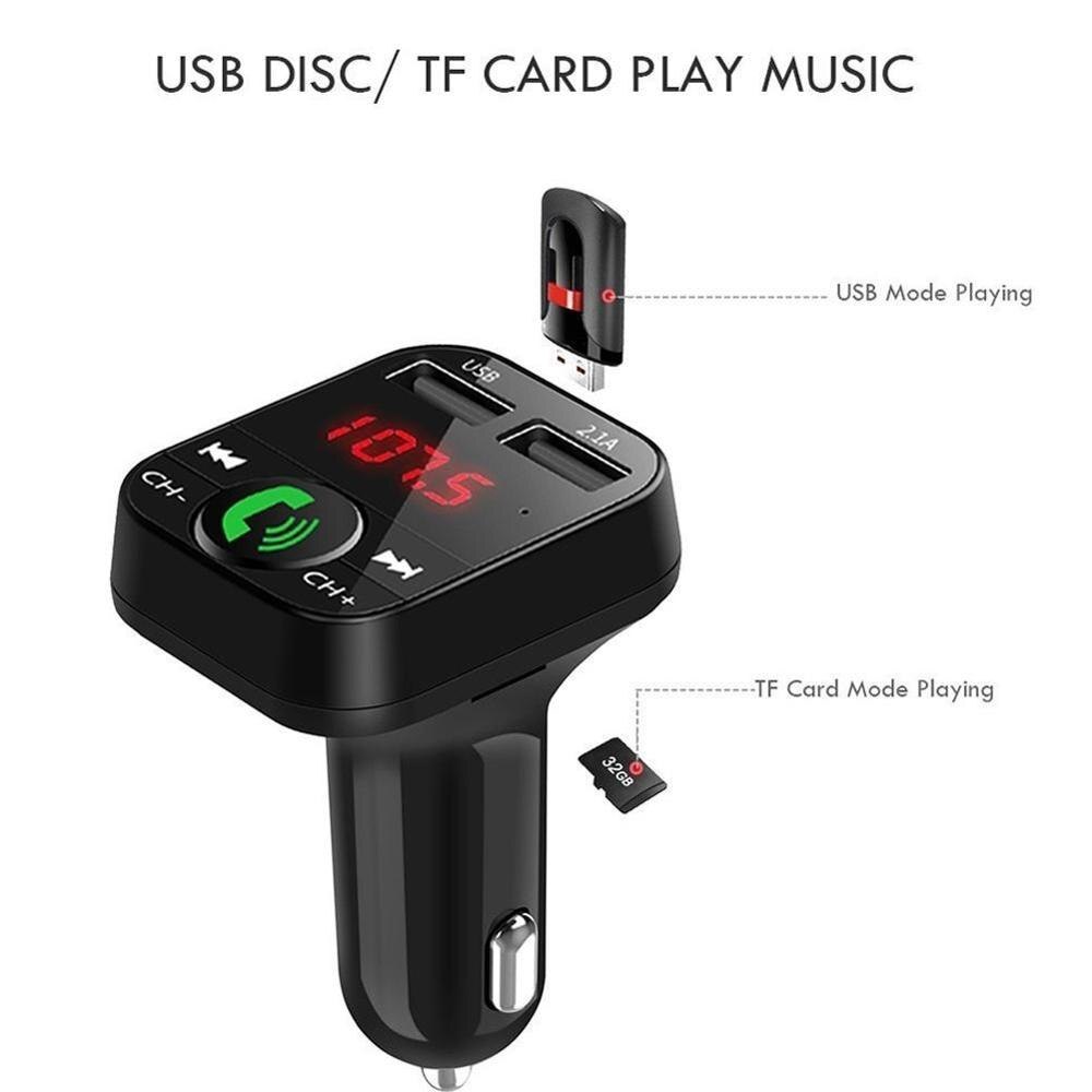 Car Kit Handsfree Bluetooth Wireless FM Transmitter LCD MP3 Player USB Charger 2.1A Car Accessories Handsfree Auto FM Modulator