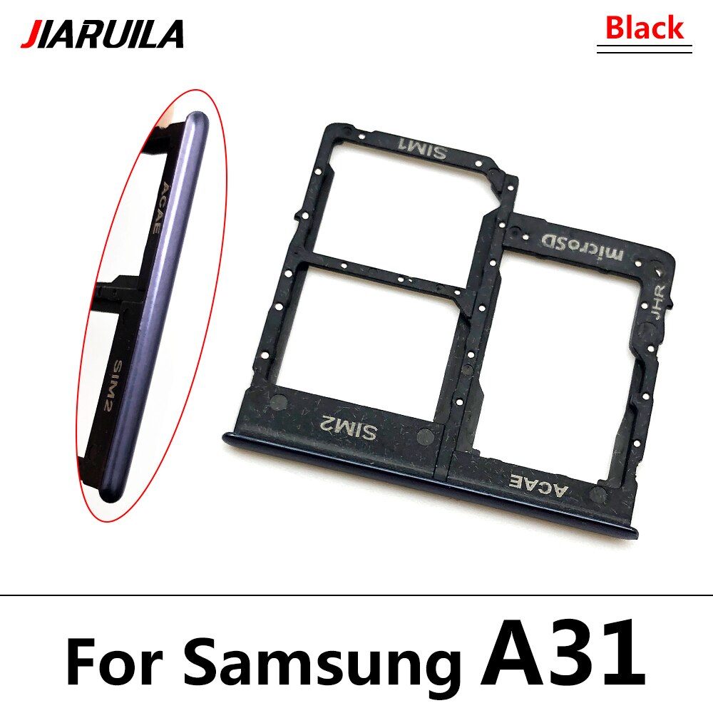 5 sztuk/partia dla Samsung A12 gniazdo karty SIM taca uchwyt czytnika SD dla Samsung A12 A31 A51 A71 taca karty Sim podwójny uchwyt atacado: A31 Black Dual