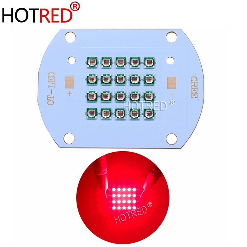 50W 60W High Power LED Chip 660nm Deep Red LED Grow Light 660 nm COB Diode Emitter+Driver+heatsink+cooler+lens reflector