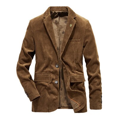 Afslappet fløjlsblazer herre slim fit herre blazer jakke frakke fløjl herre jakkesæt jakke blazere plus størrelse 4xl: Rødbrun / 4xl