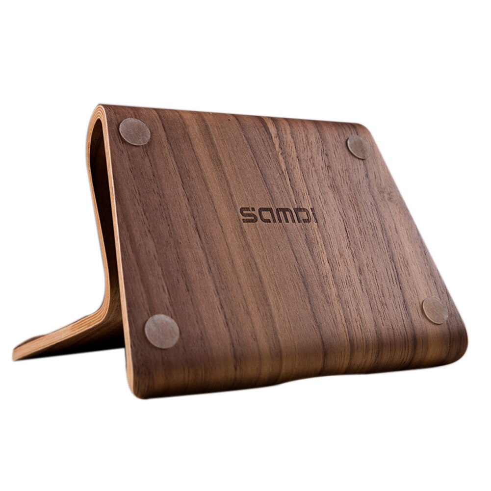 Nyeste samdi lazy holder træ valnød birk universal tablet pc telefon holder holder beslag til ipad samsung huawei xiaomi tab