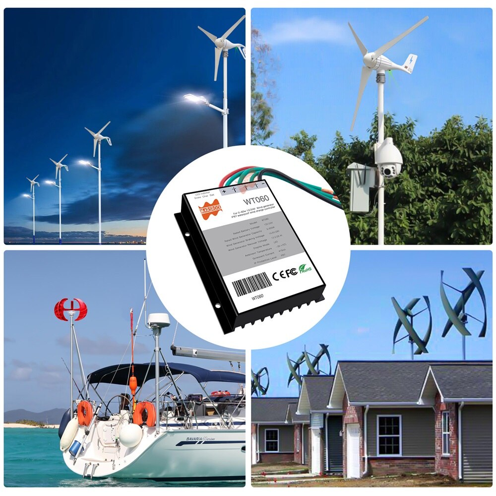 600W 12V 24V Auto IP67 Wind Turbine Generator Lading Ontlading Controller Windmolen Rem Regulator Voor 400W 600W Wind Generator