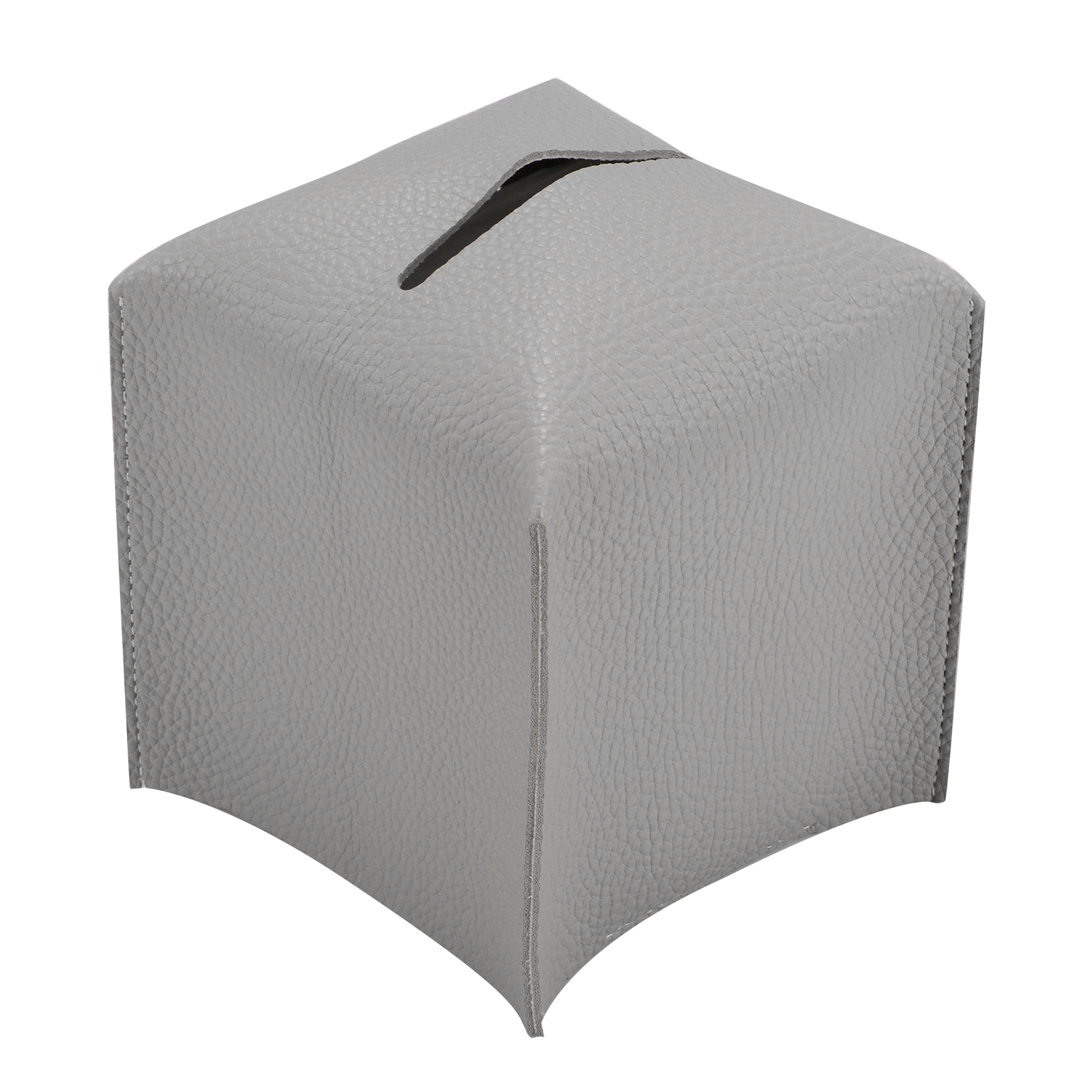 Tissue Box Cover Holder Square PU Leather Tissue Dispenser Box Roll Paper Extractive Tissue Dispenser Container For Bedroom: dark gray