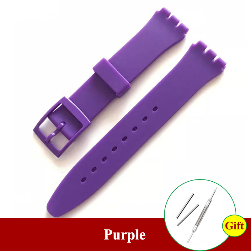 16mm 17mm 19mm 20mm Zachte Siliconen Armband Kleurrijke Horlogeband voor Swatch Horlogeband Vervanging Horloges accessoires met Tool