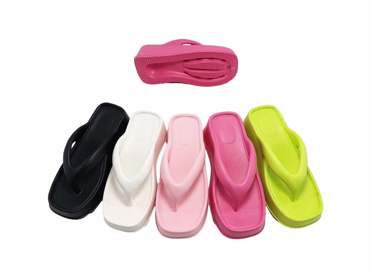EVA Slippers Women Thick Sole Slope Sandals Adult Heel 7cm Thick Bottom Beach Shoes Ladies Flip Flops