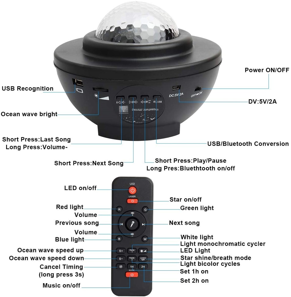 Galaxis Projektor Lampe Bunte sternenklar Himmel Stern Projektor USB Bluetooth Stimme Kontrolle Musik Spieler LED Nachtlicht Schlafzimmer Dekor