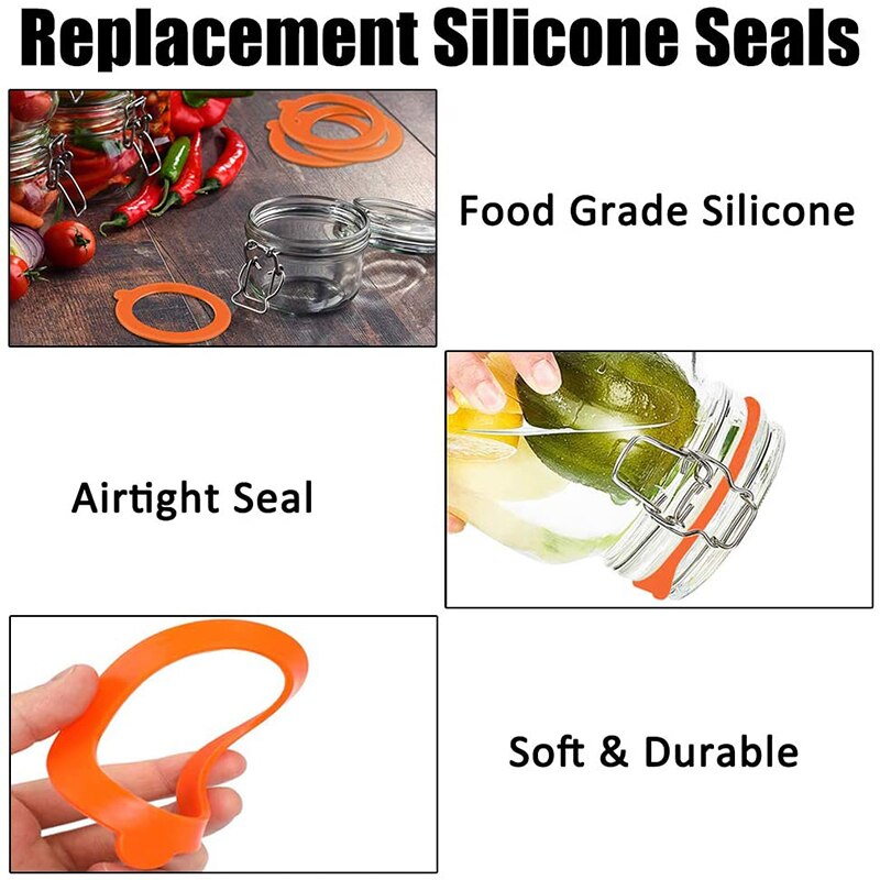 12 Pack Silicone Replacement Gasket, Airtight Rubber Seals Rings for Mason Jar Lids, Leak-Proof Canning Silicone