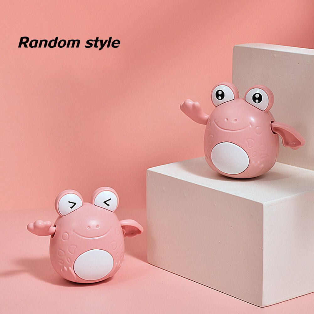 Baby-badespielzeug, niedlicher cartoon-aufziehfrosch, schwimmbad-wasserspielzeug, interaktives babyspielzeug für jungen und mädchen, robustes duschspielzeug  b99: Rosa