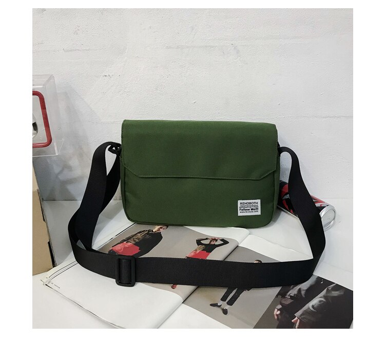 Harajuku pequena cruz saco do mensageiro das mulheres japonês simples retro bolsa de ombro maré marca bolsa feminina literária: green