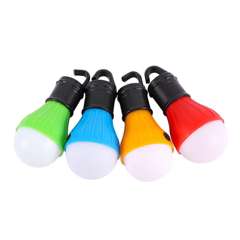 Mini bærbar lanterne telt lys 4 farver led pære nødlampe vandtæt hængekrog lommelygte til camping: Tilfældig farve