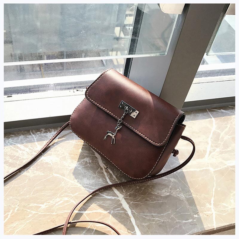 Driga Shell Vrouwen Messenger Bags CrossBody Bag PU Lederen Mini Vrouwelijke Schoudertas herten Handtassen Bolsas Feminina: dark brown