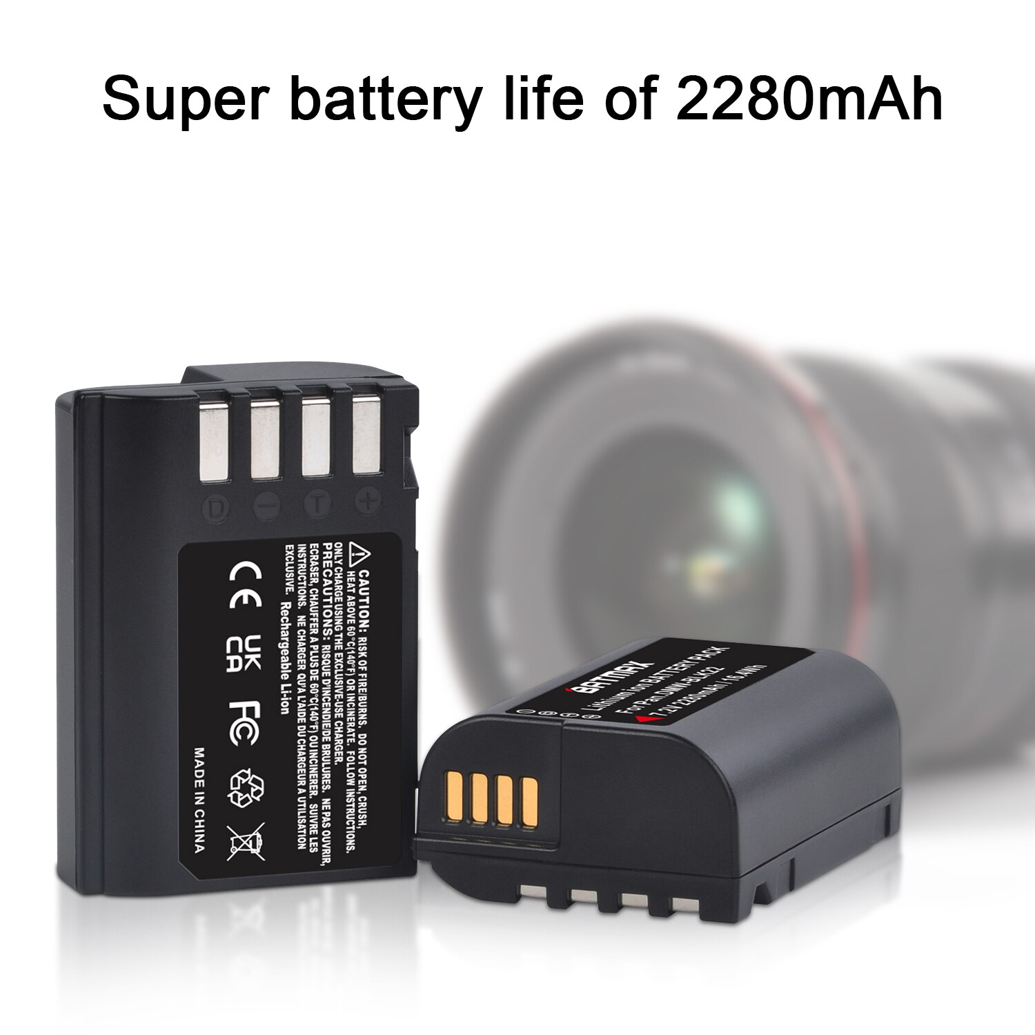Batmax-batería recargable para cámara Panasonic LUMIX DMW-BLK22 GH5, 7,2 V, 2280mAh, DC-S5, BLK22