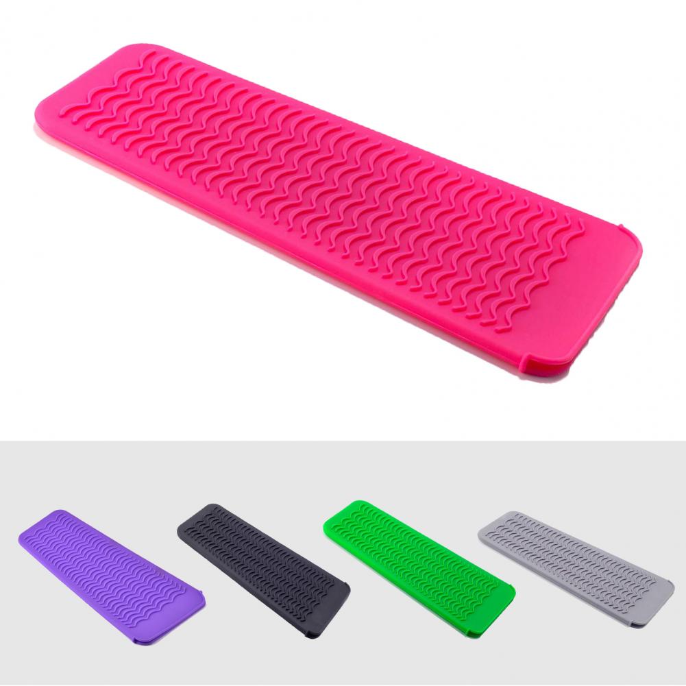 Alfombrilla de silicona anticalor, cubierta de aislamiento Flexible resistente al calor para plancha de pelo, herramienta de peinado